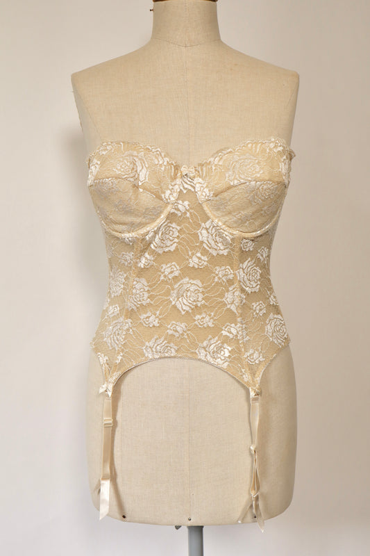 Crème lace bustier size L - C cup