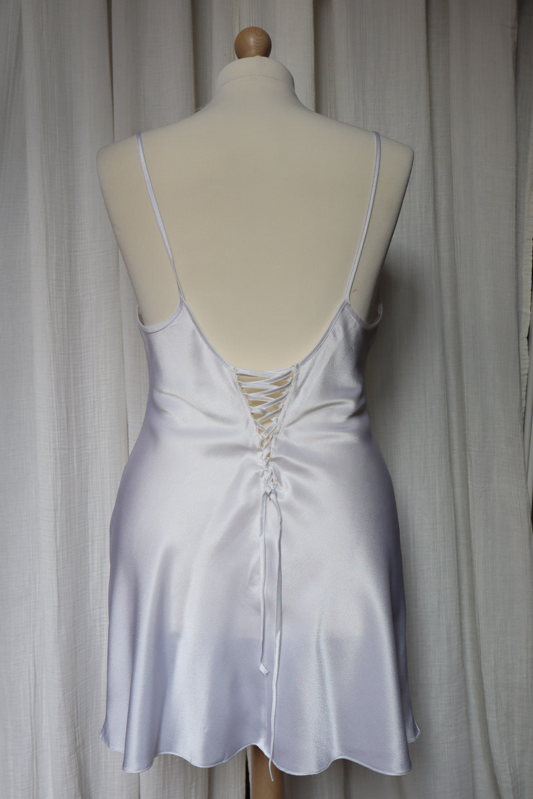 White Marjolaine slipdress size XL, open back