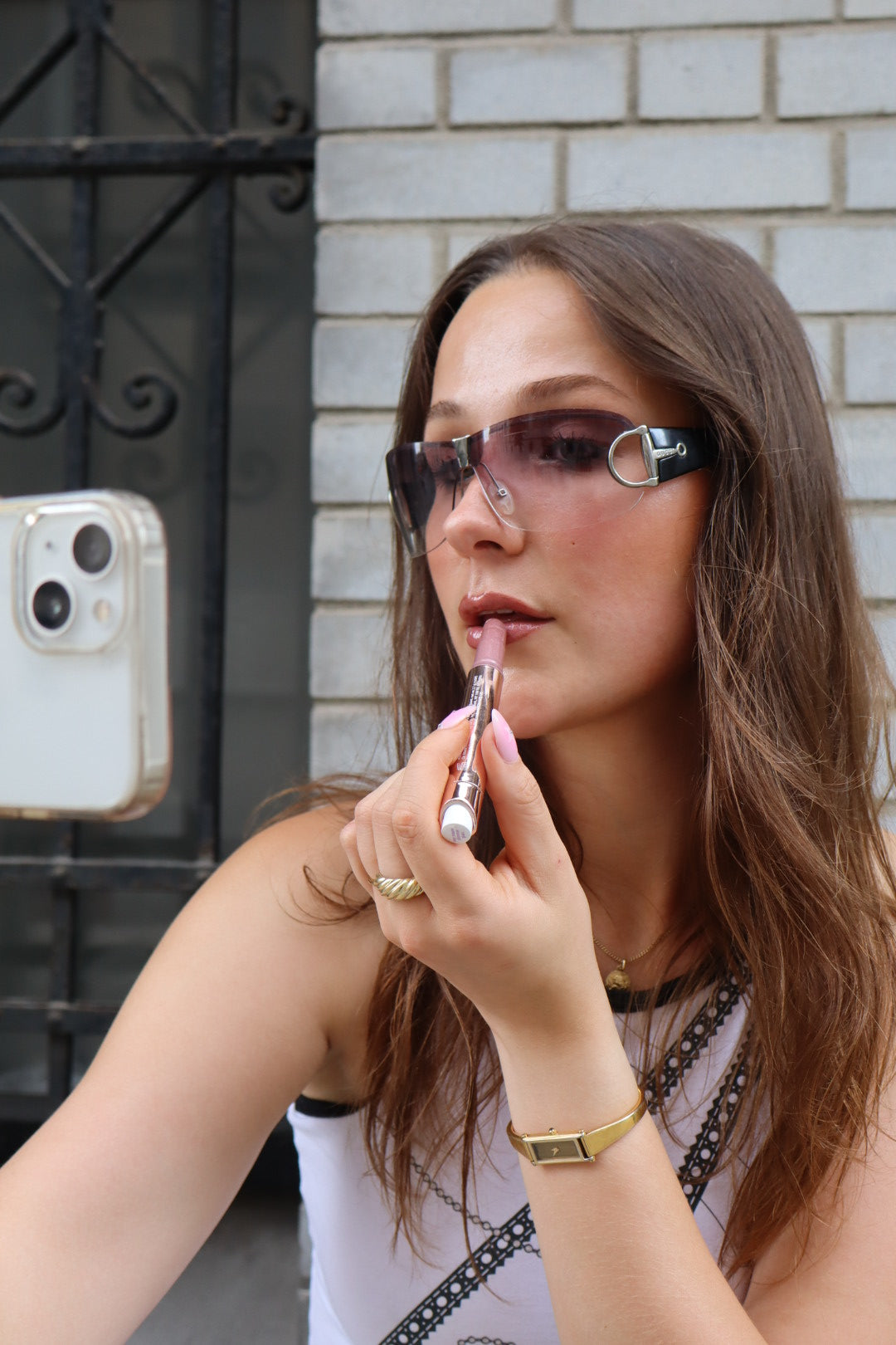 Gucci rimless horsebit sunglasses