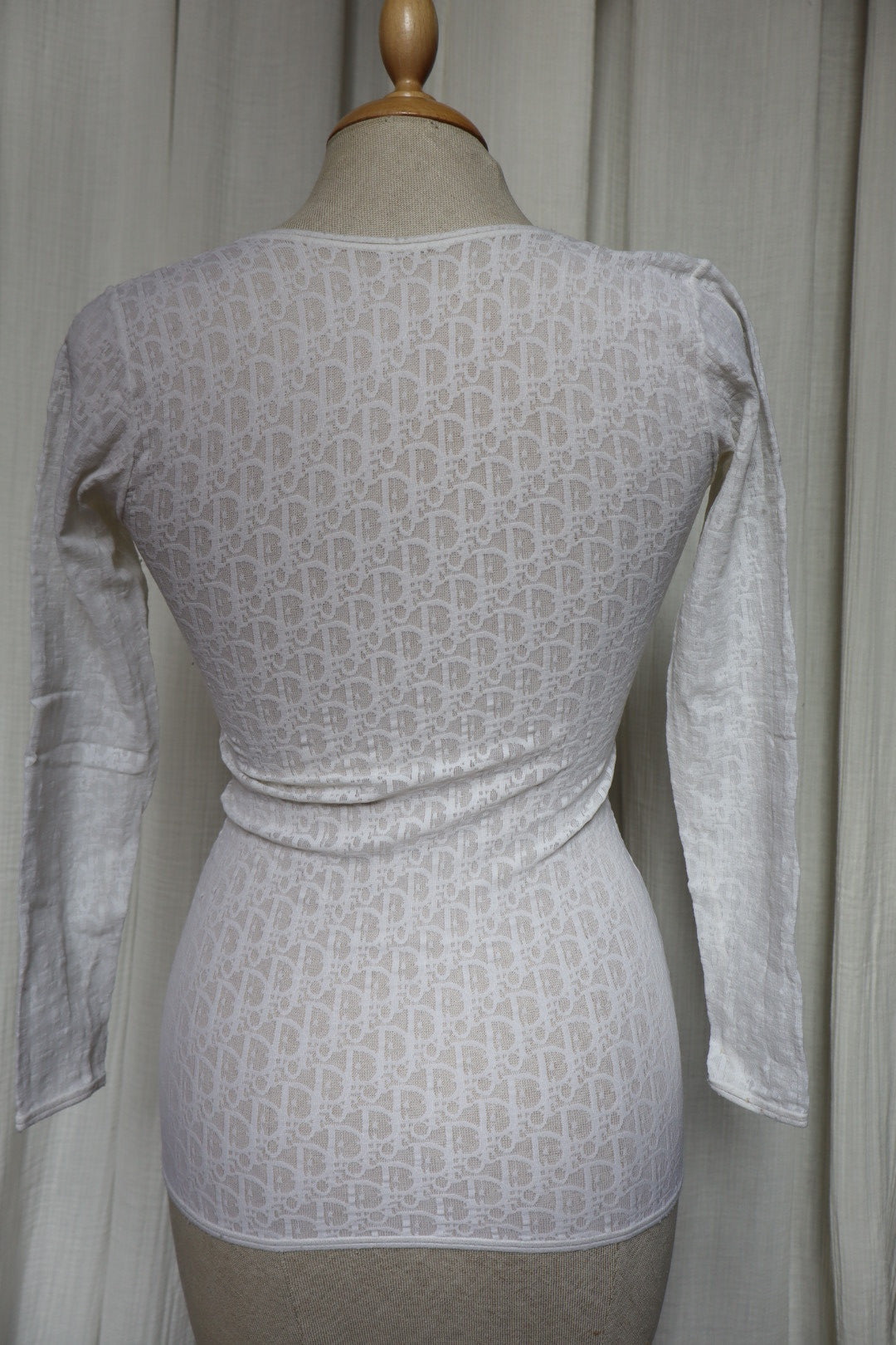 Dior oblique (monogram) print see-trough white T-shirt size S/M
