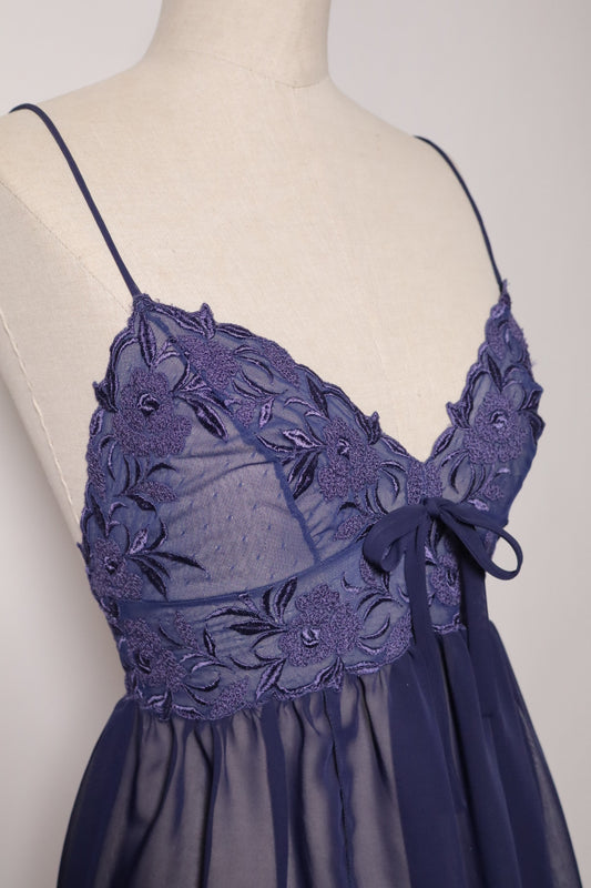 Italian navy blue see trough slipdress size M