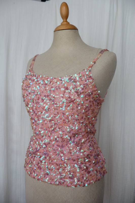 Pink sequin top size M - 2004