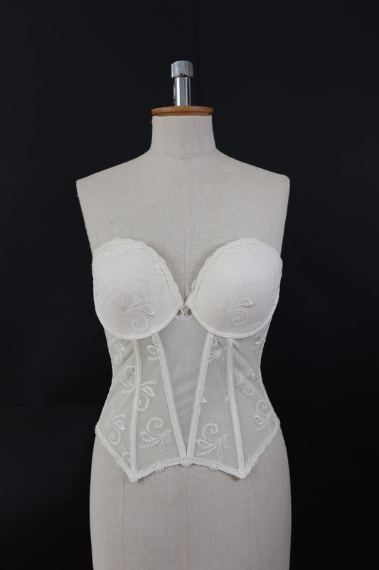 White lace bustier size us38c / fr100c / eu85c by Luna, made in Italy