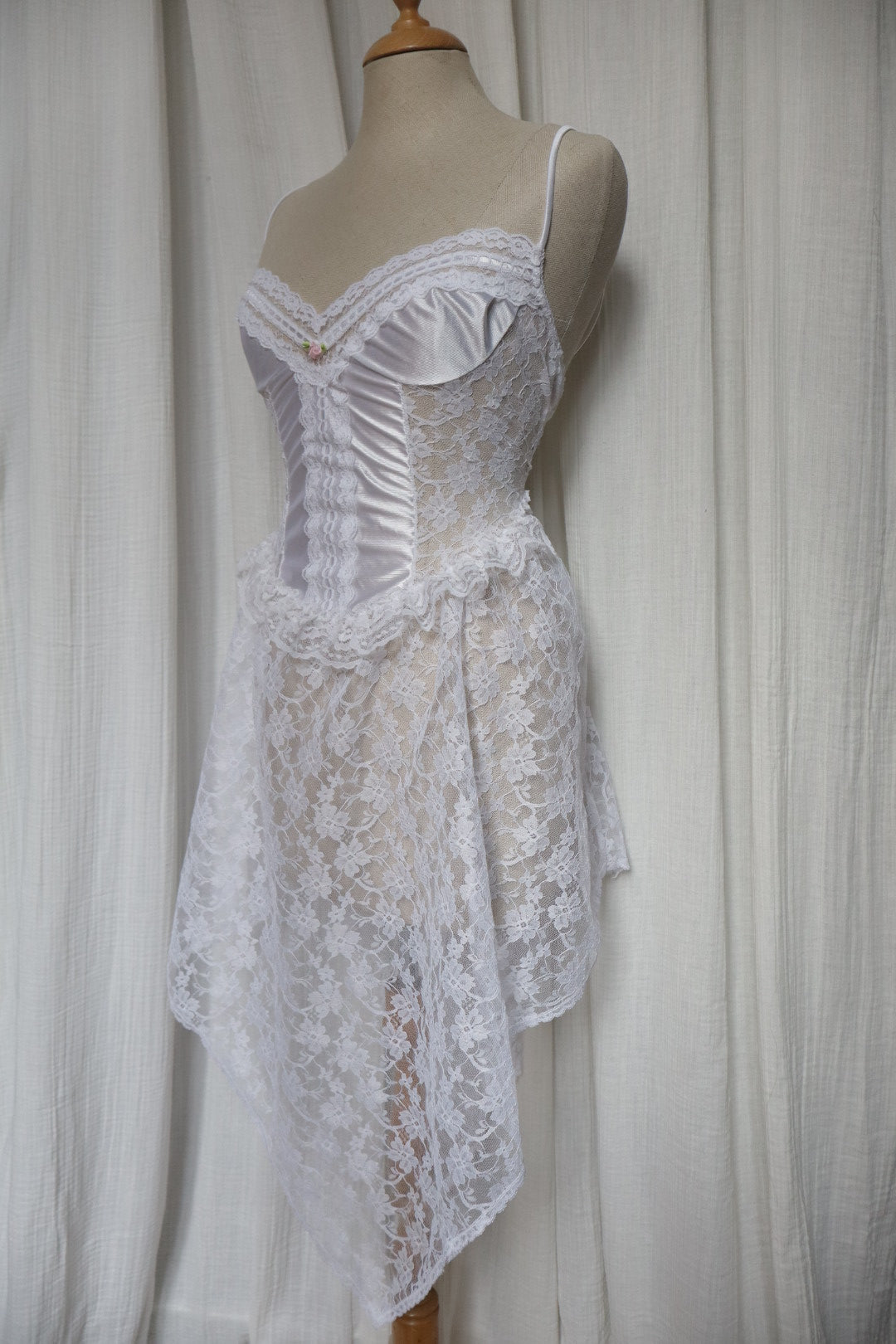 White lace slipdress size M, Made in USA