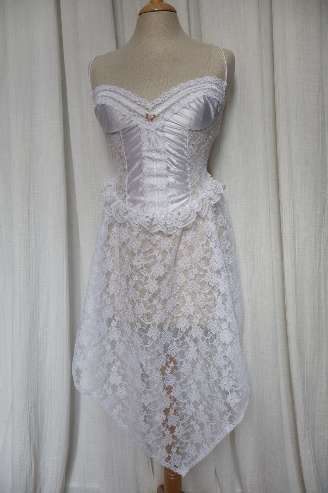 White lace slipdress size M, Made in USA