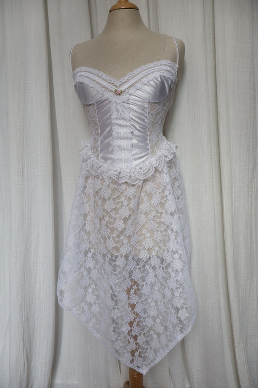 White lace slipdress size M, Made in USA