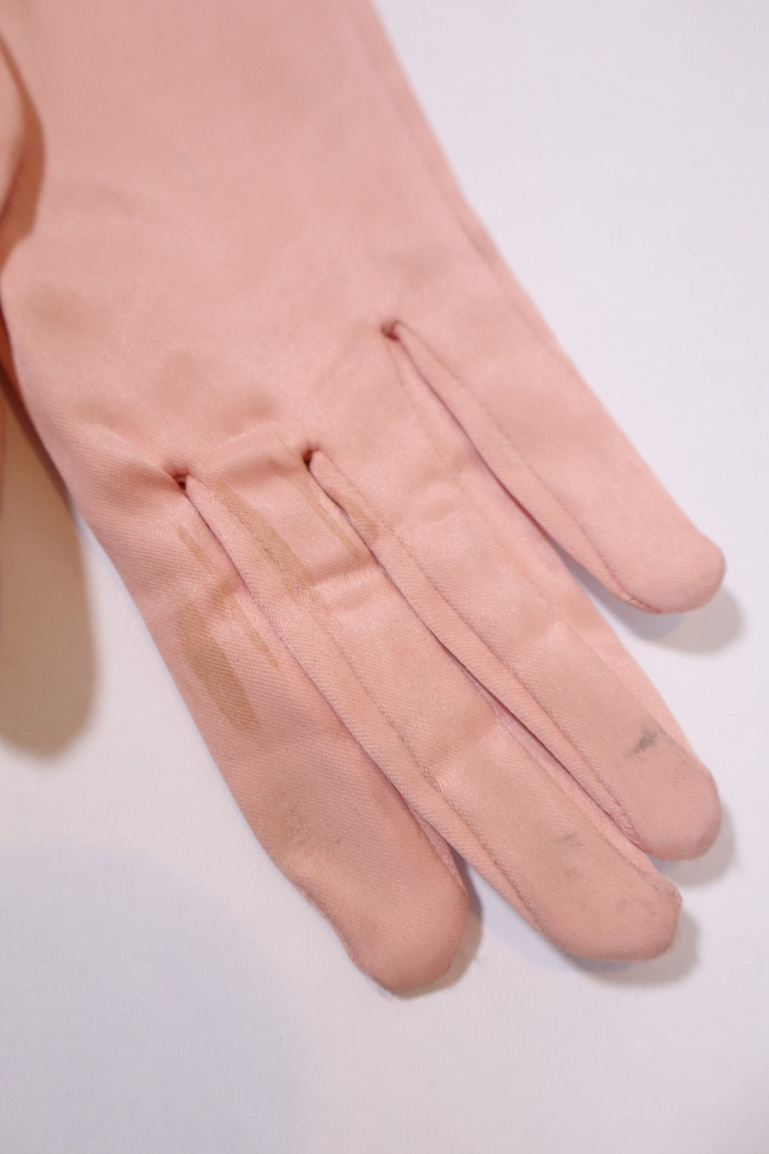 1950’s powder pink satin gloves