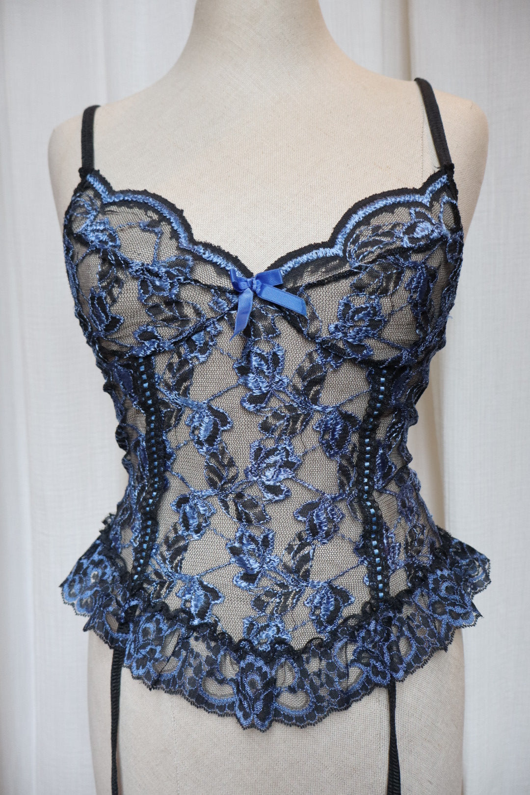 Black & navy lace body size M, Made in USA