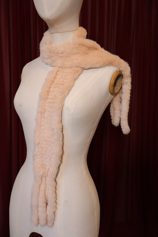Soft pink rabbit fur shawl