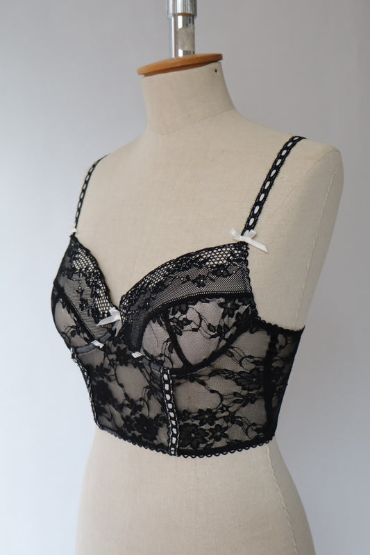 Black bustier size M with lace