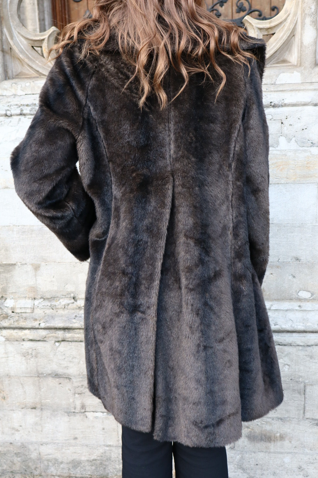 Balmain faux fur coat size L