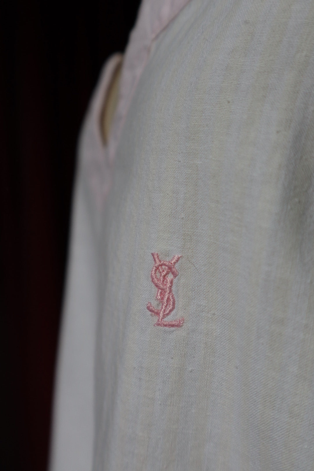 Yves Saint Laurent soft pink coton slipdress & robe set