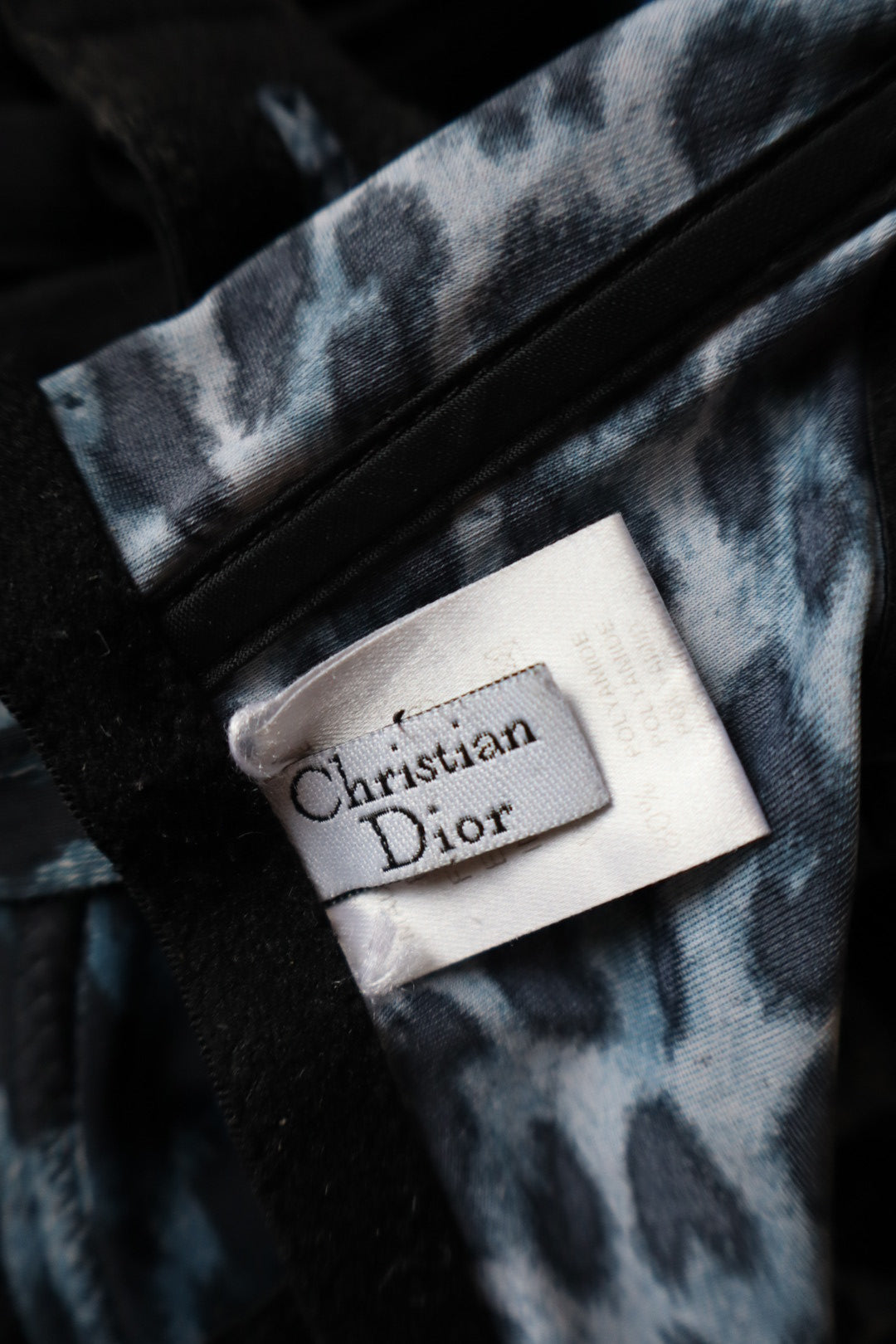 Dior navy&black leopard print bralette size EU80B/FR95B/US36B