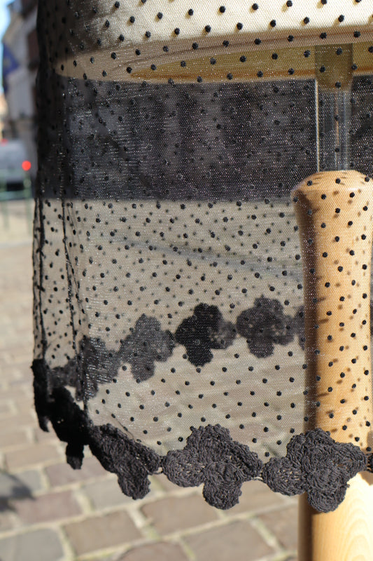 See trough mesh skirt with polka dots (tulle plumetis) - size L / XL