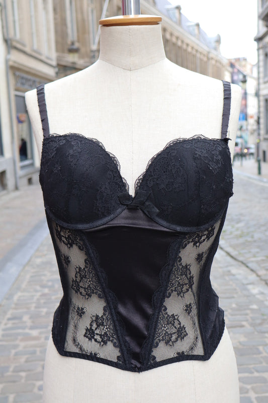 Black bustier with lace size M
