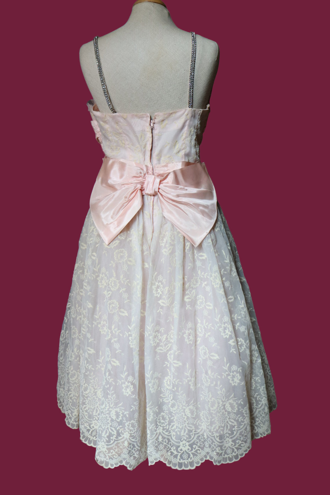 Rare 1950’s pink cocktaildress / ballgown size L