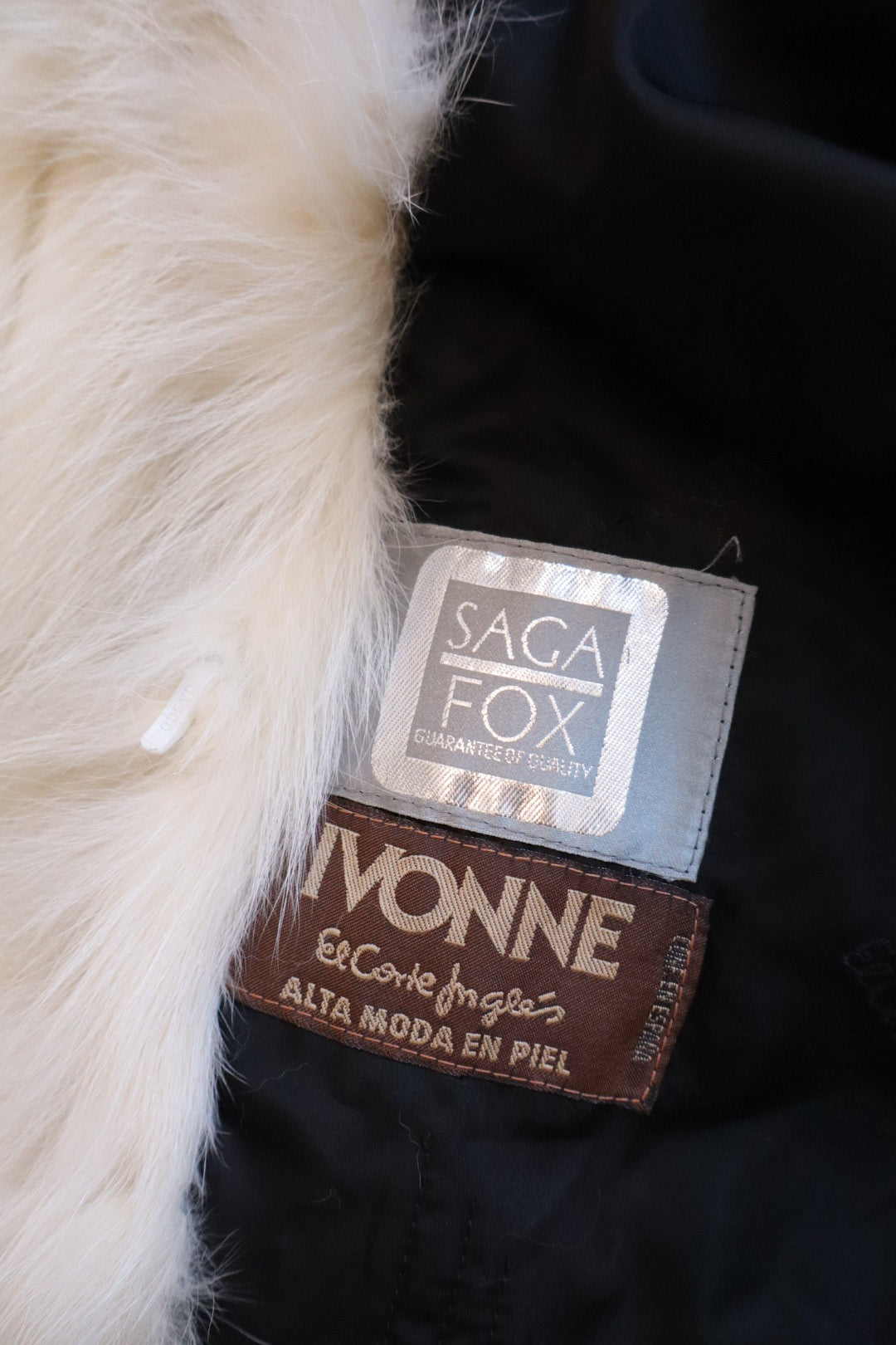 Luxurious white fox fur coat