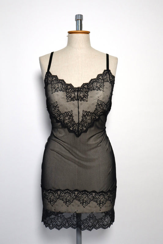 Black lace see trough dress size L