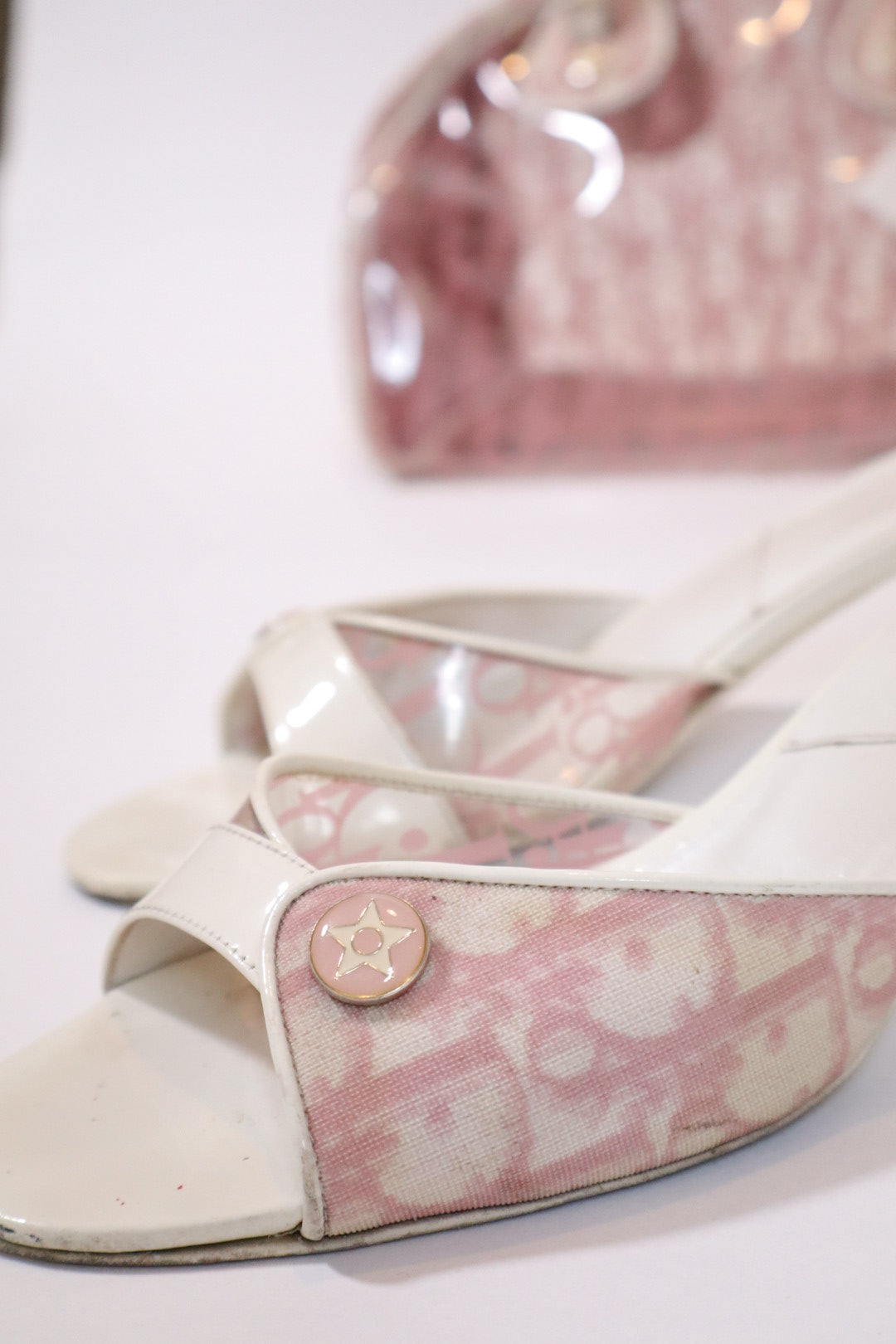 Dior by John Galliano S/S 2004 girly collection heels with see trough side - size 37.5 (us7)