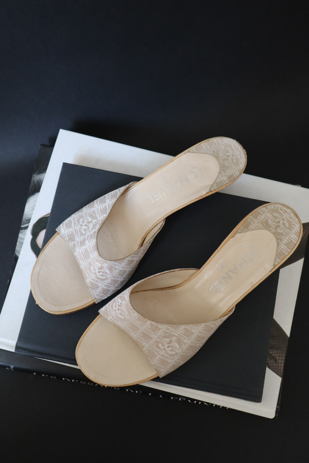 Chanel travel line mules size it 39.5 / us 8.5