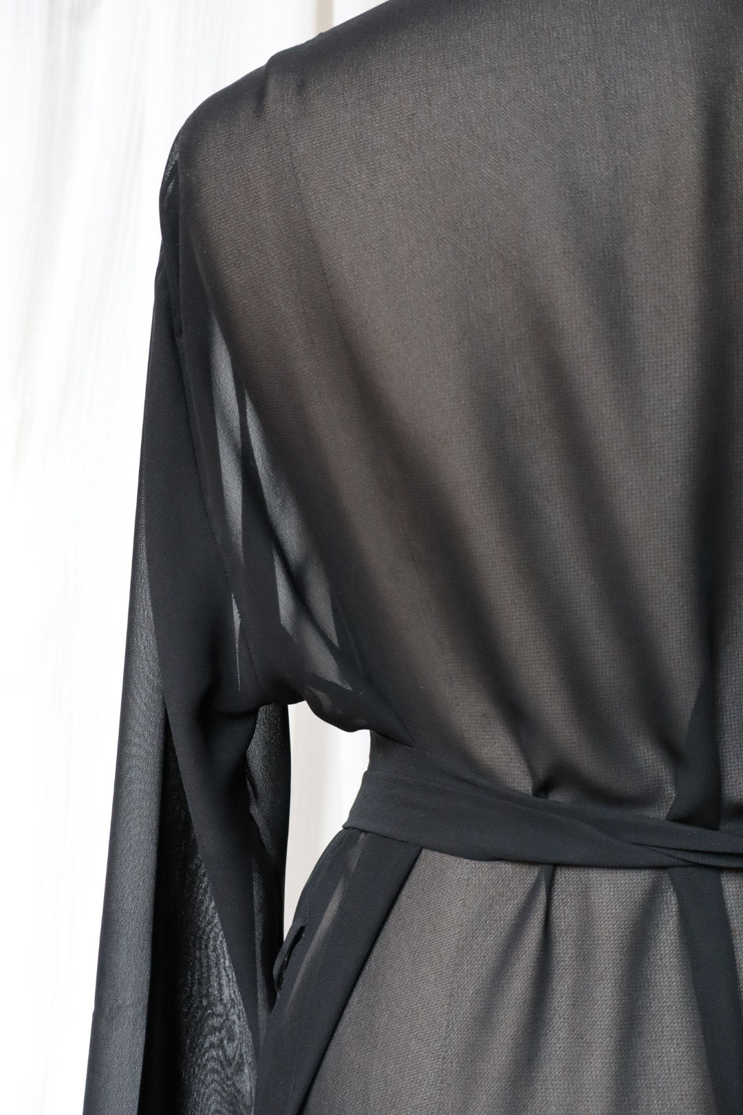 Black see trough dressing robe Darjeeling size M