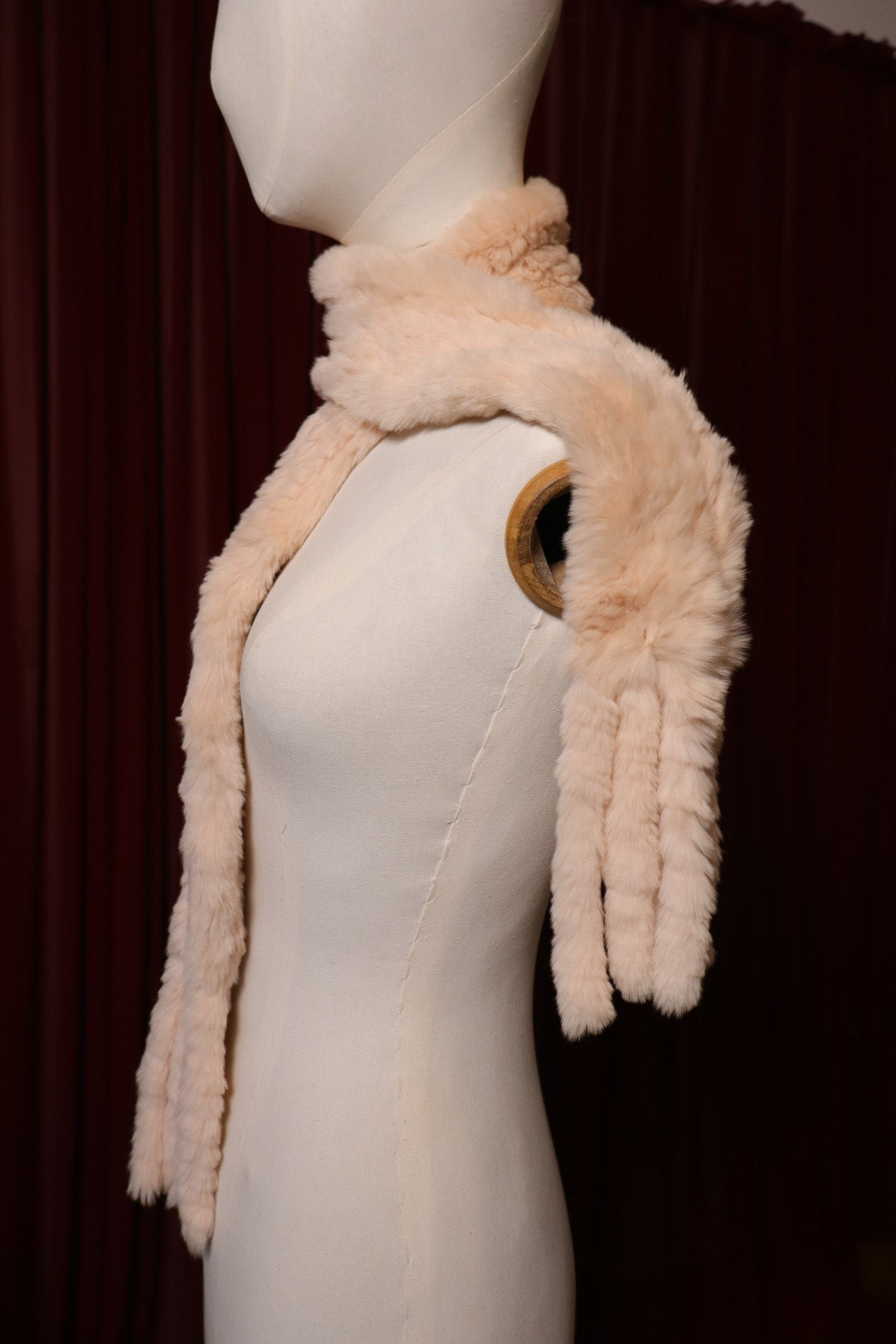 Soft pink rabbit fur shawl