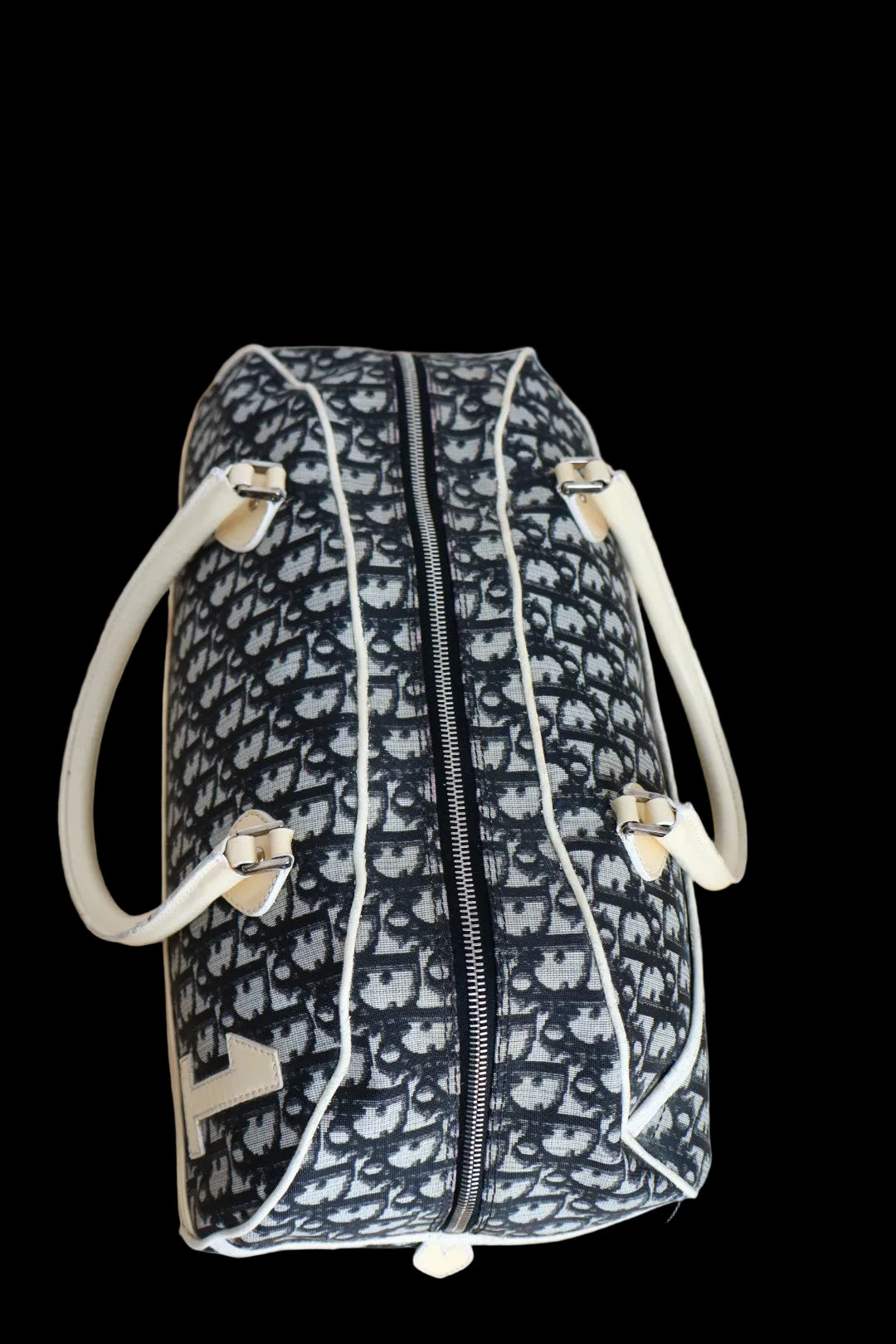 Christian Dior early 2000’s navy blue bowling bag with oblique print #1