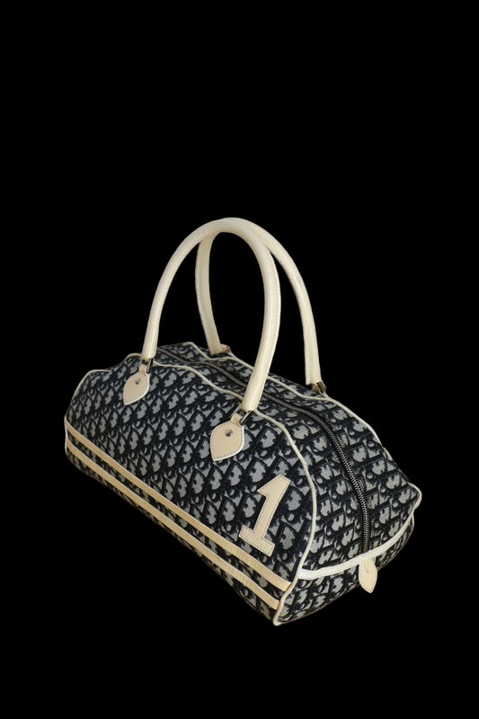 Christian Dior early 2000’s navy blue bowling bag with oblique print #1