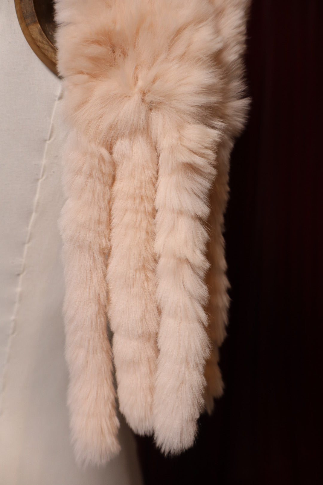 Soft pink rabbit fur shawl