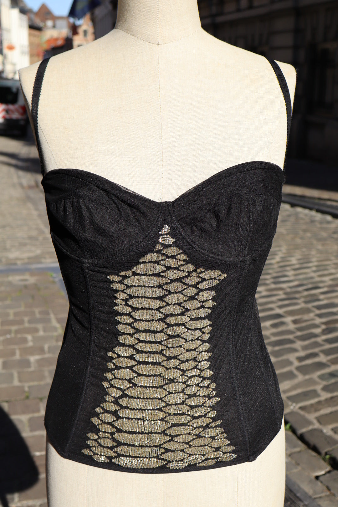 Roberto Cavalli beaded black bustier size L