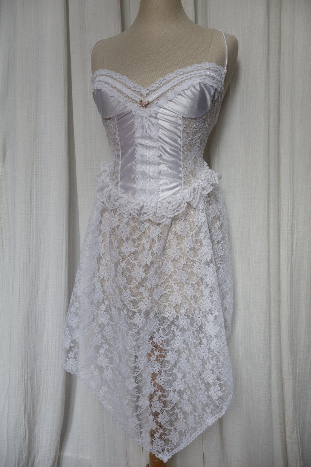 White lace slipdress size M, Made in USA