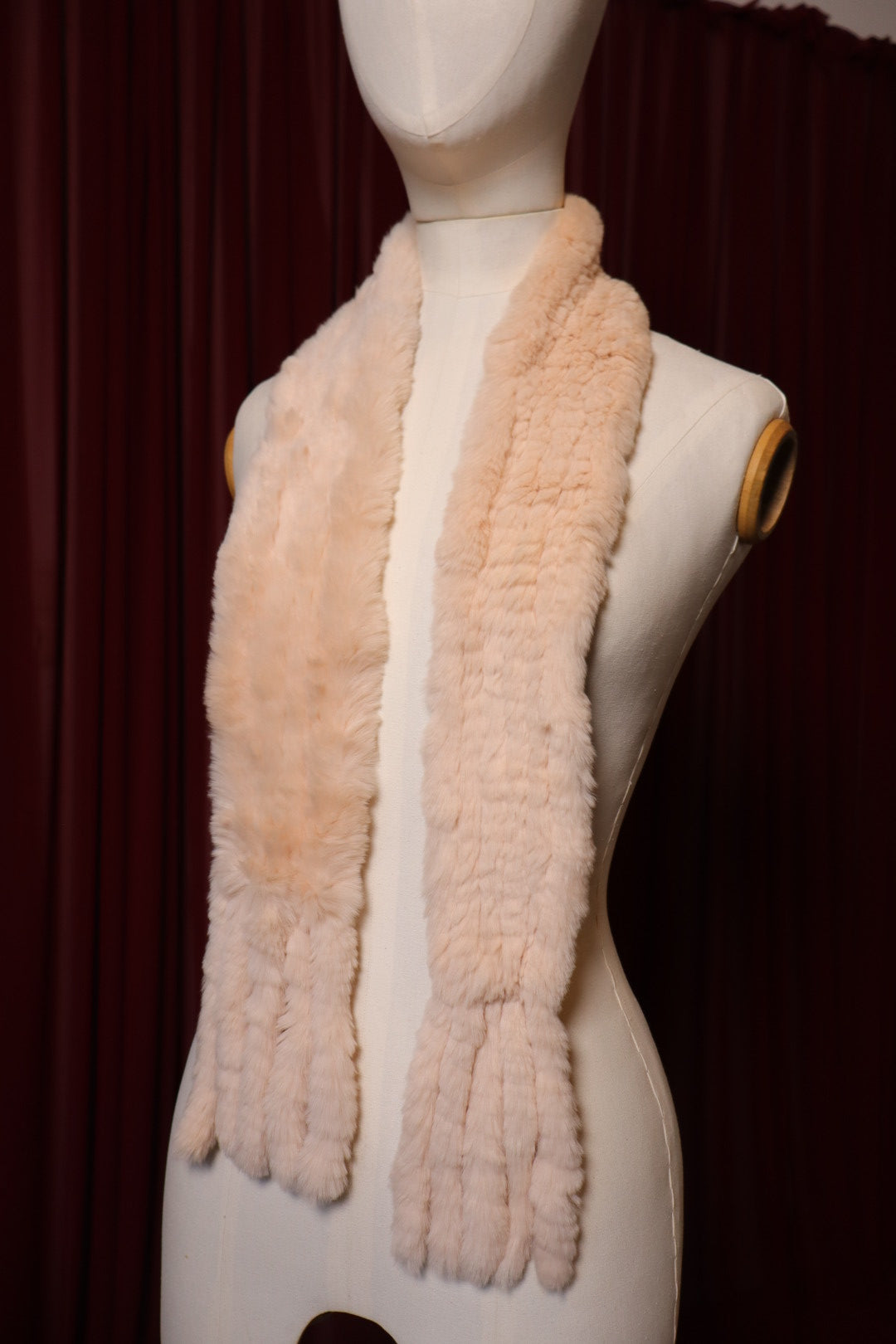 Soft pink rabbit fur shawl