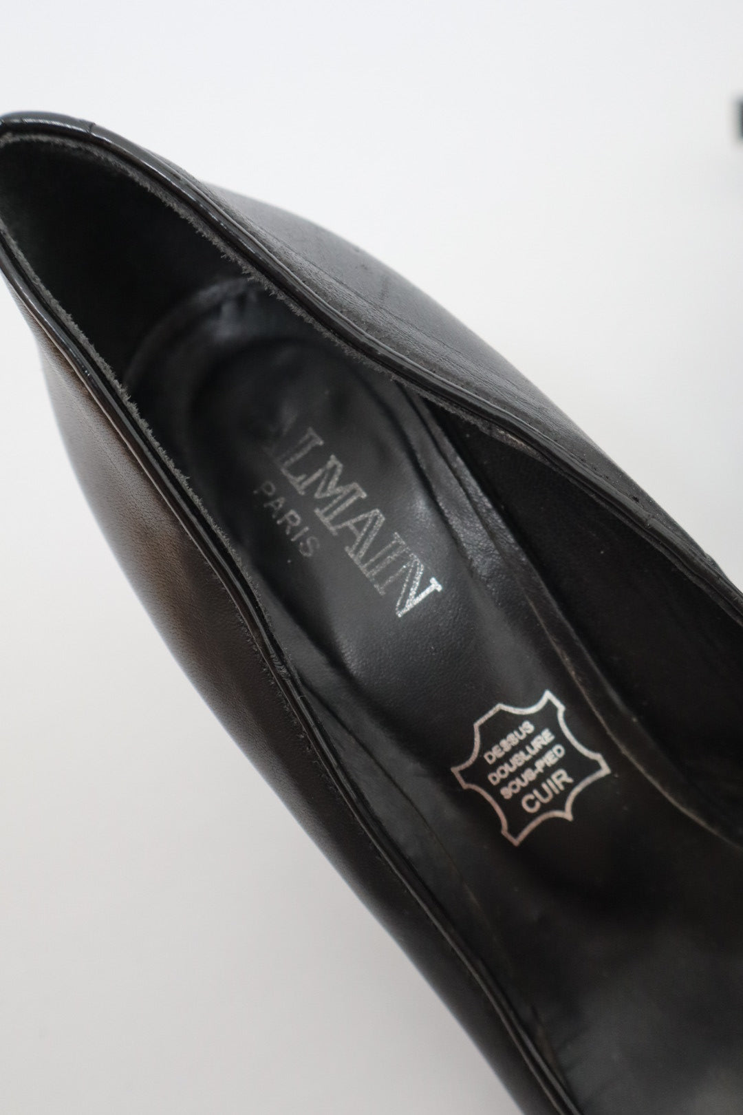 Black leather Balmain heels early 2000’s size 38 /us7.5