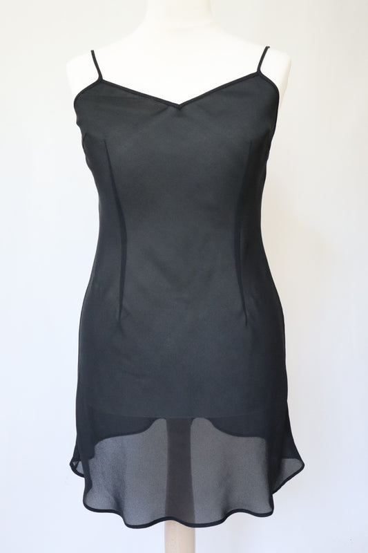 Transparant black slipdress size XXL