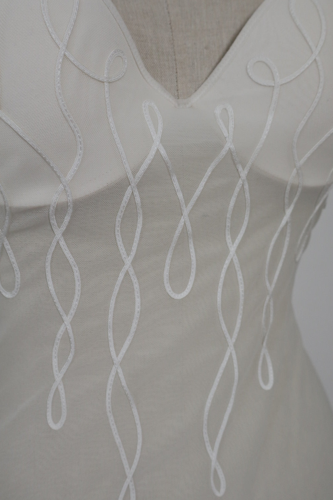 White see trough slipdress with cups size 36B/EU80B/FR95B