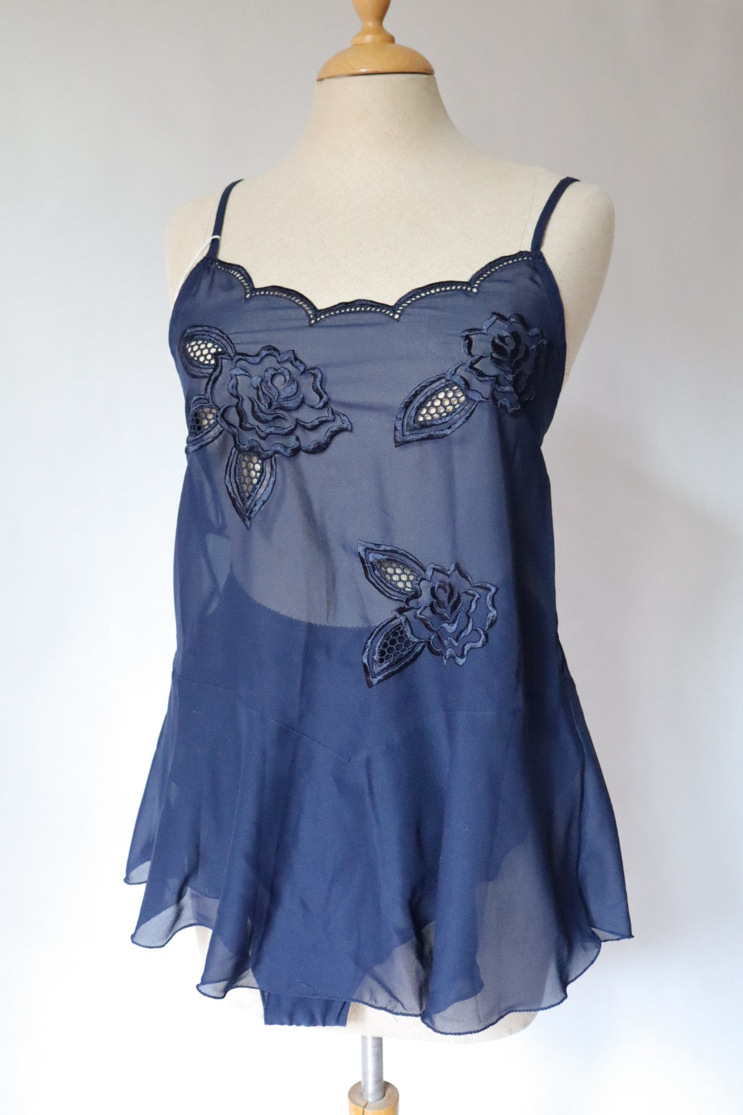 Navy blue two piece pyjama set, 1980’s Made in Italy - size M