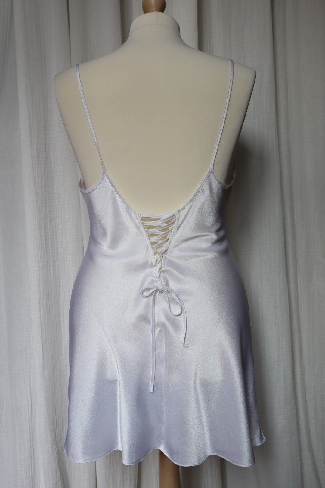 White Marjolaine slipdress size XL, open back