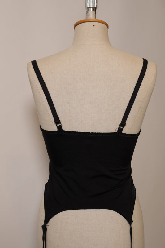 Black bustier with lace sides and cups size M