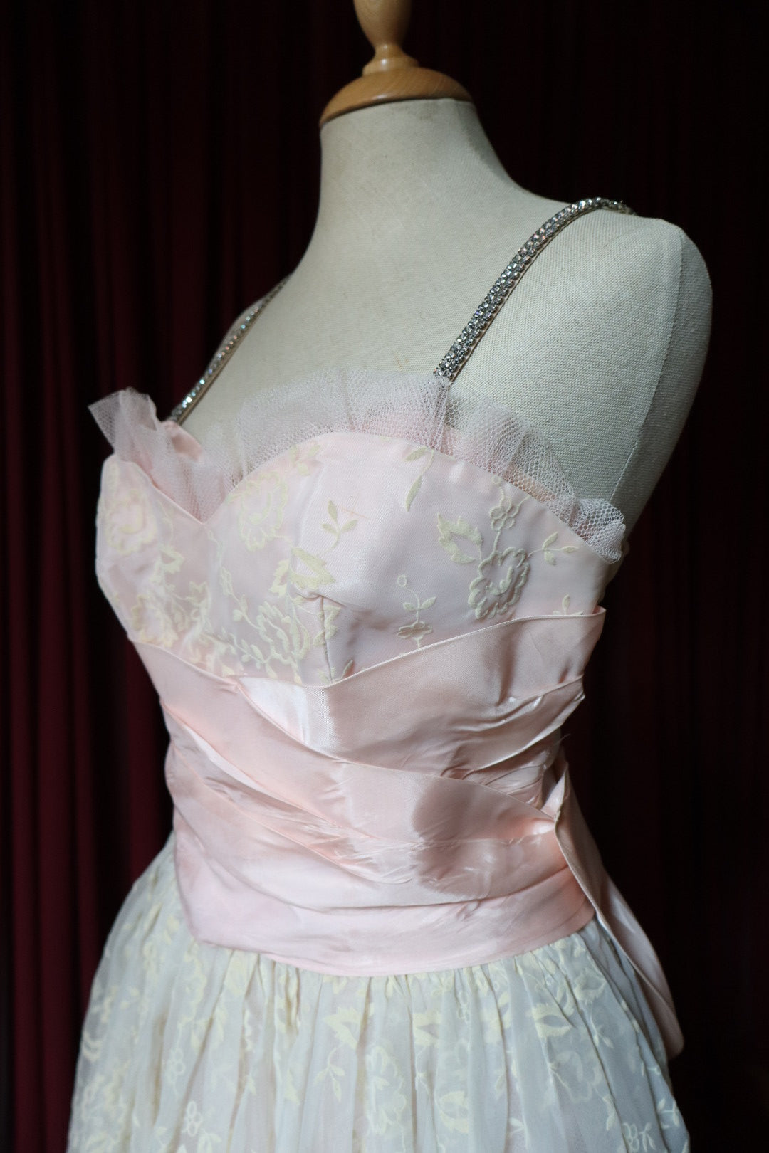 Rare 1950’s pink cocktaildress / ballgown size L