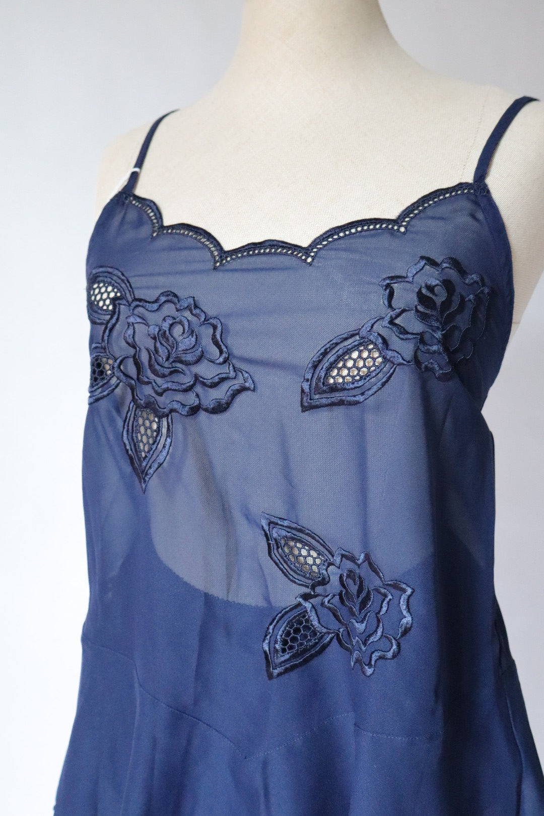 Navy blue two piece pyjama set, 1980’s Made in Italy - size M