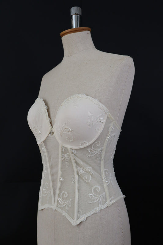 White lace bustier size us38c / fr100c / eu85c by Luna, made in Italy