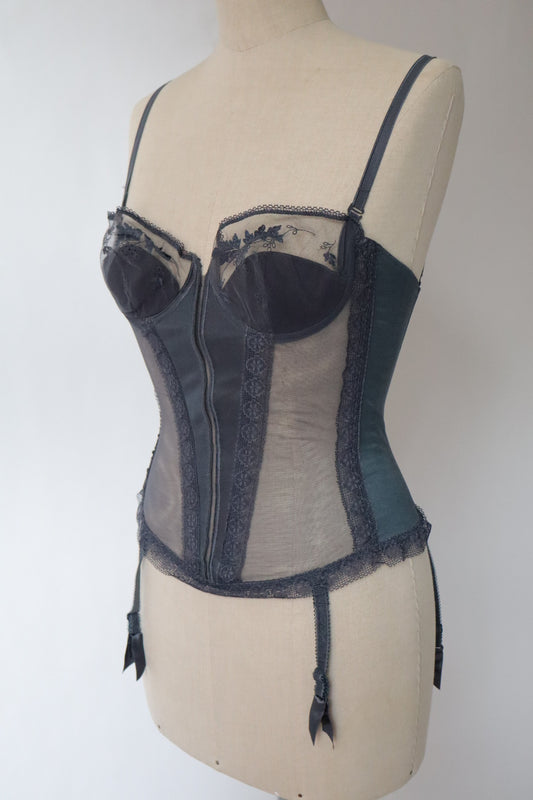 Dark grey bustier with lace size FR90B/ EU75B / US34B