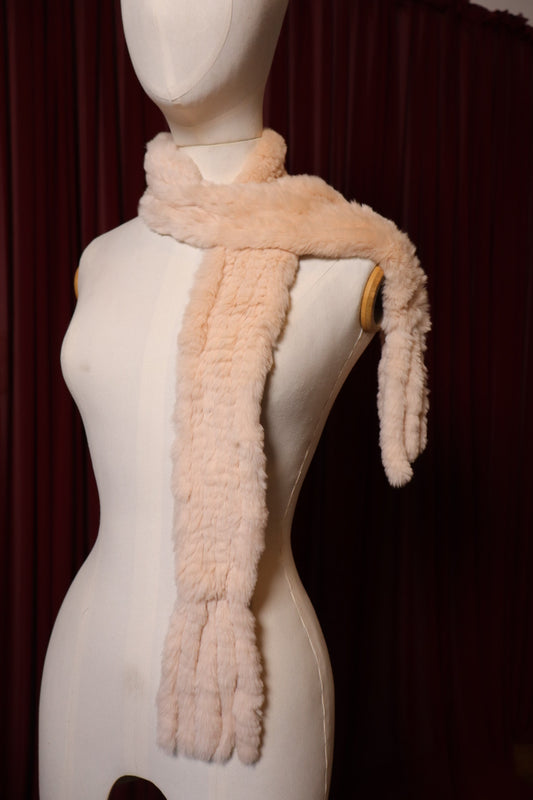 Soft pink rabbit fur shawl