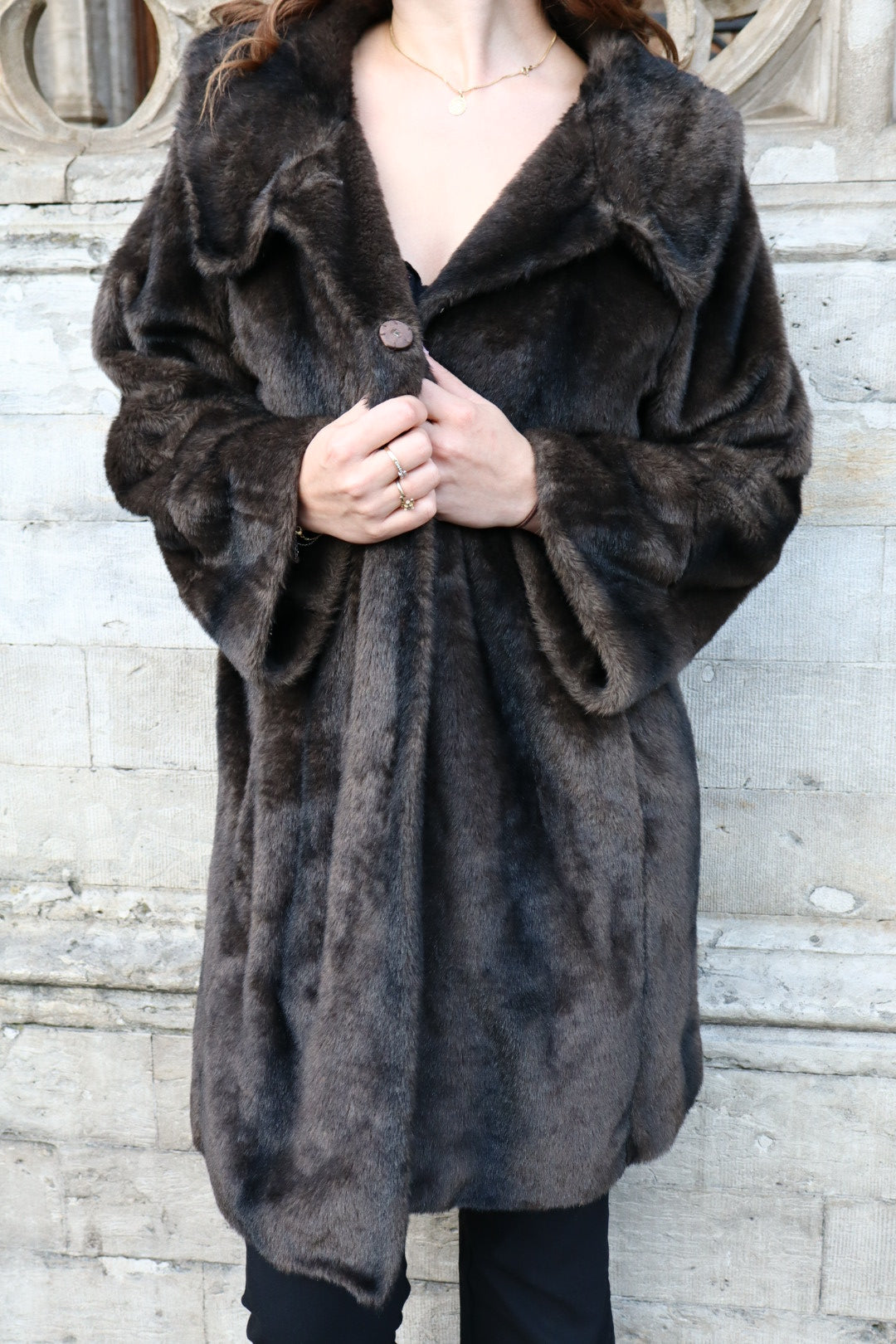 Balmain faux fur coat size L