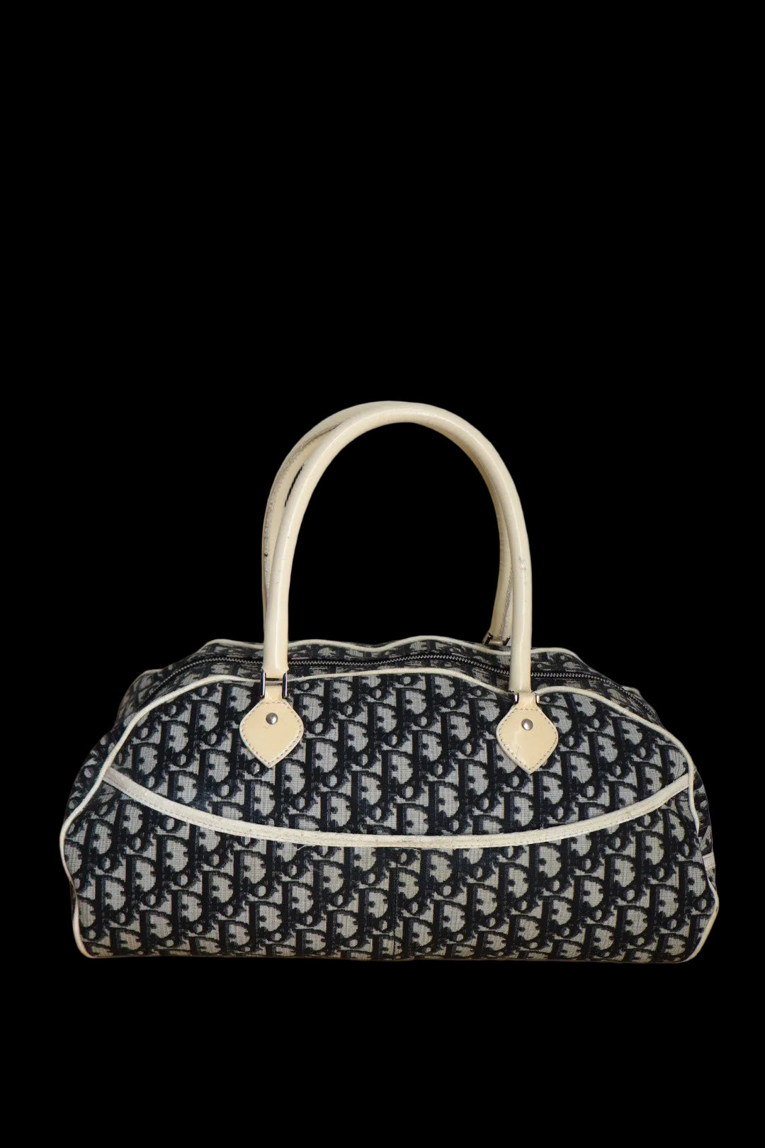 Christian Dior early 2000’s navy blue bowling bag with oblique print #1