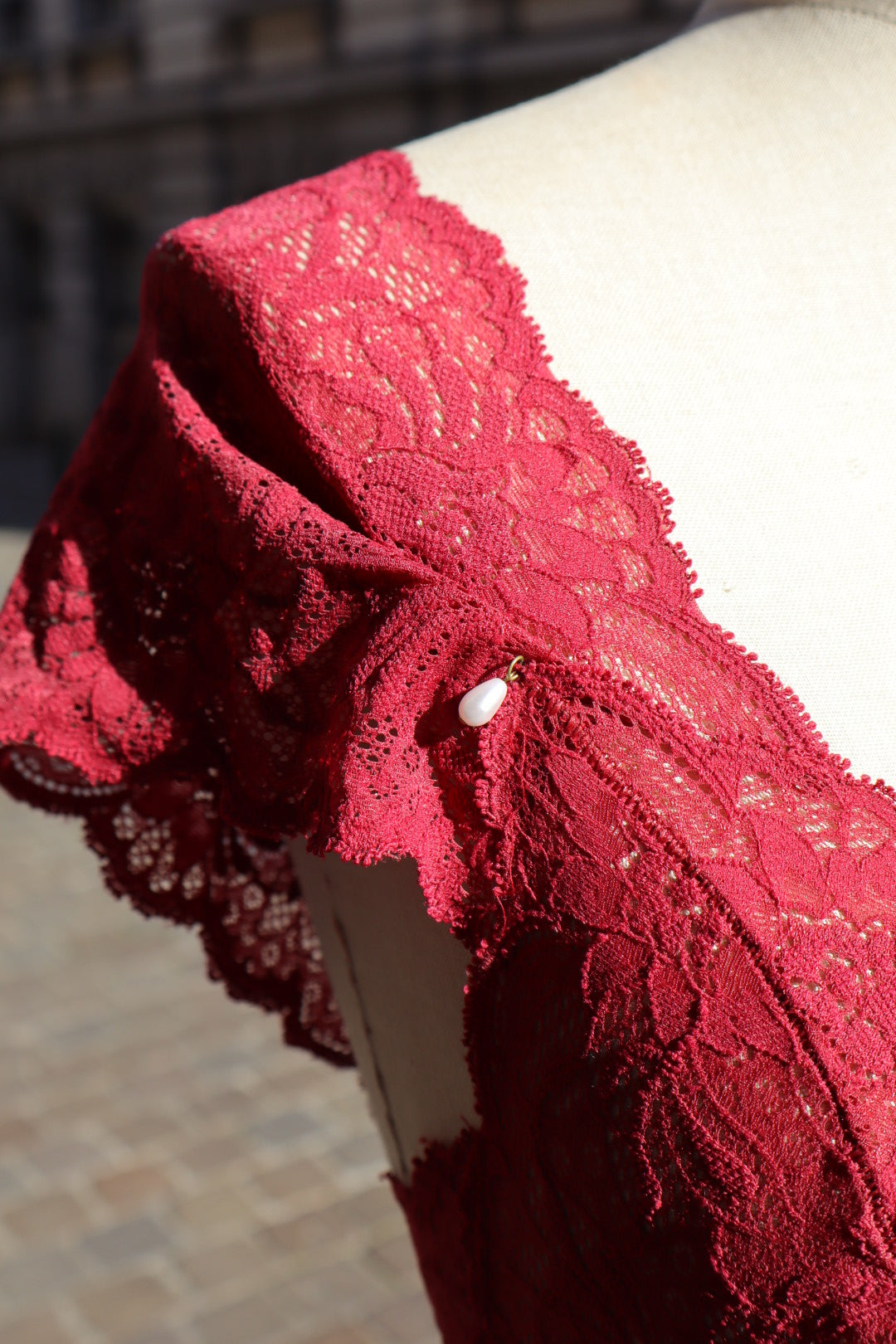 Red lace two piece set, size M