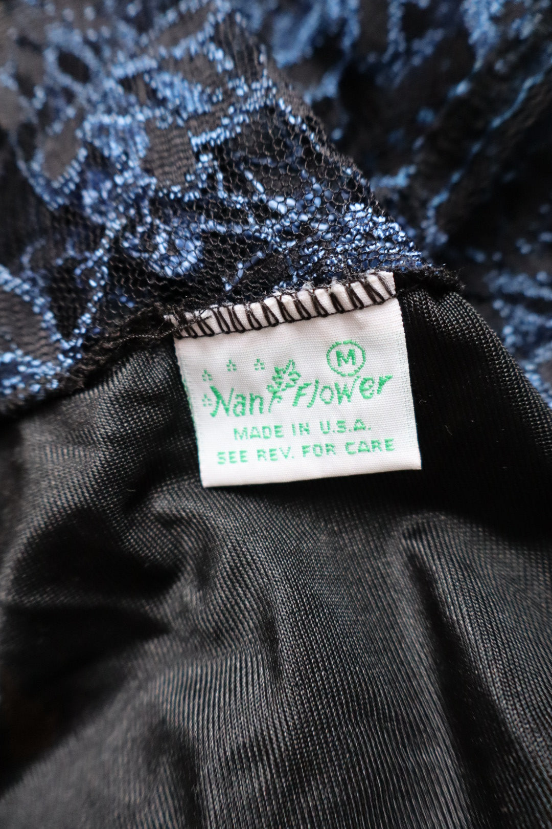 Black & navy lace body size M, Made in USA