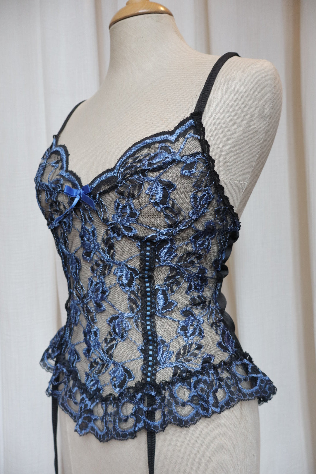 Black & navy lace body size M, Made in USA
