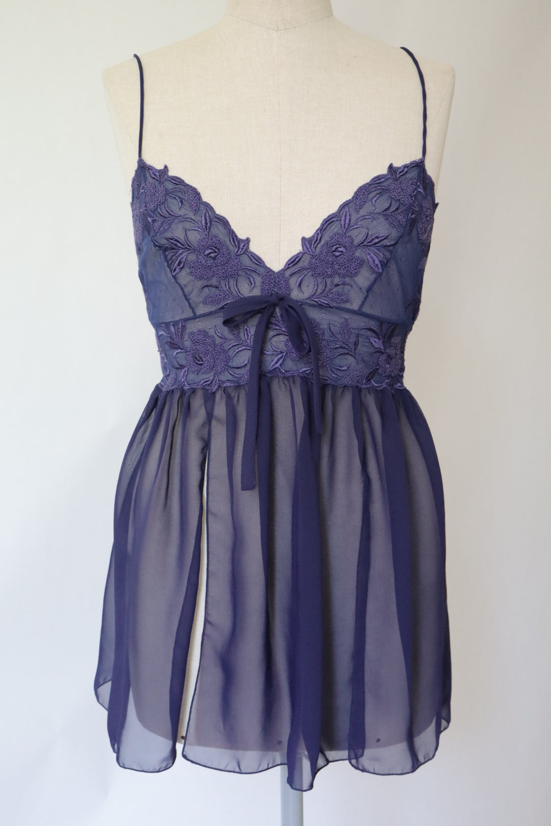 Italian navy blue see trough slipdress size M