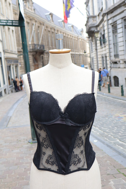 Black bustier with lace size M